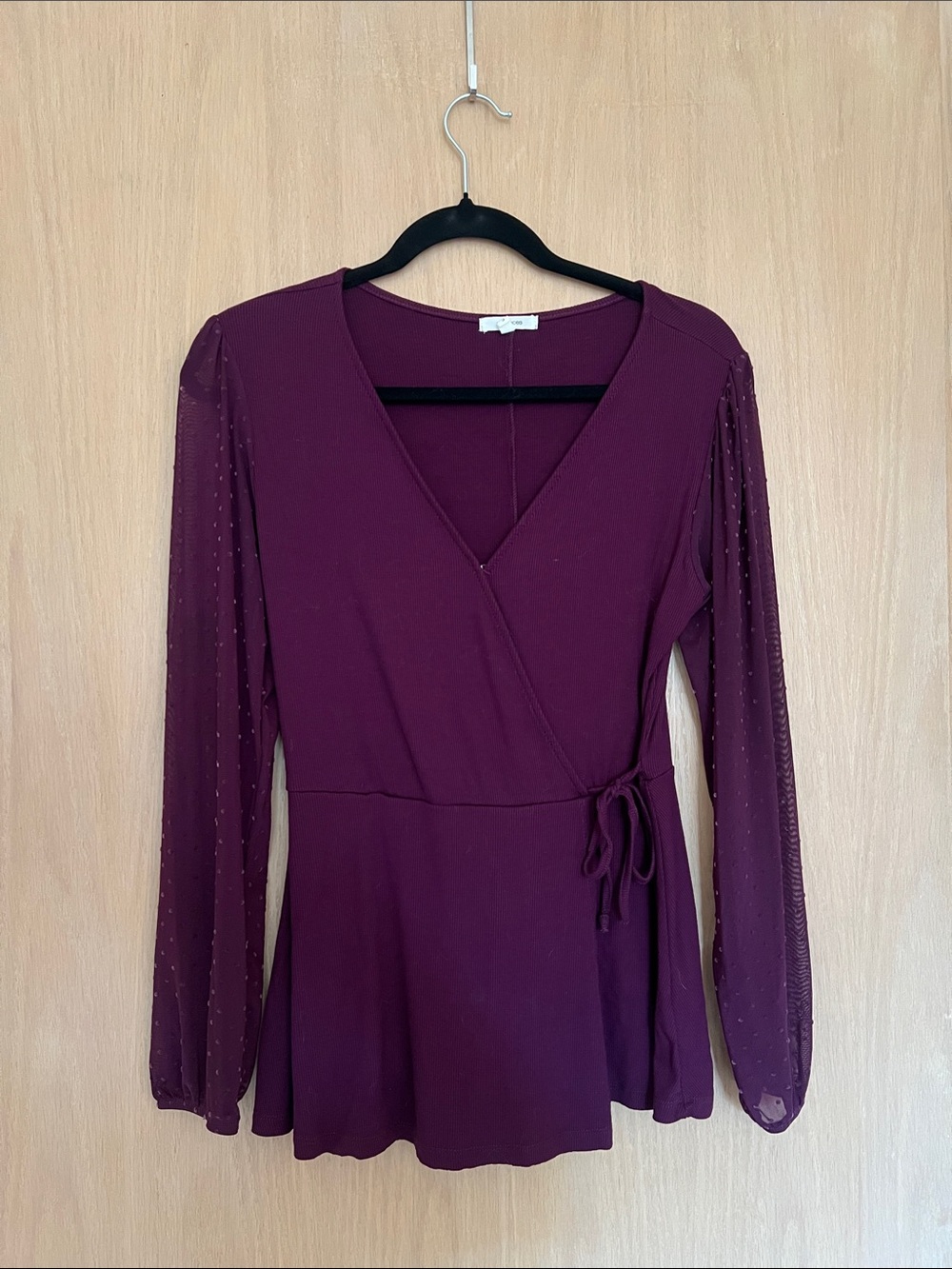Maurices Plum Wrap Peplum Blouse